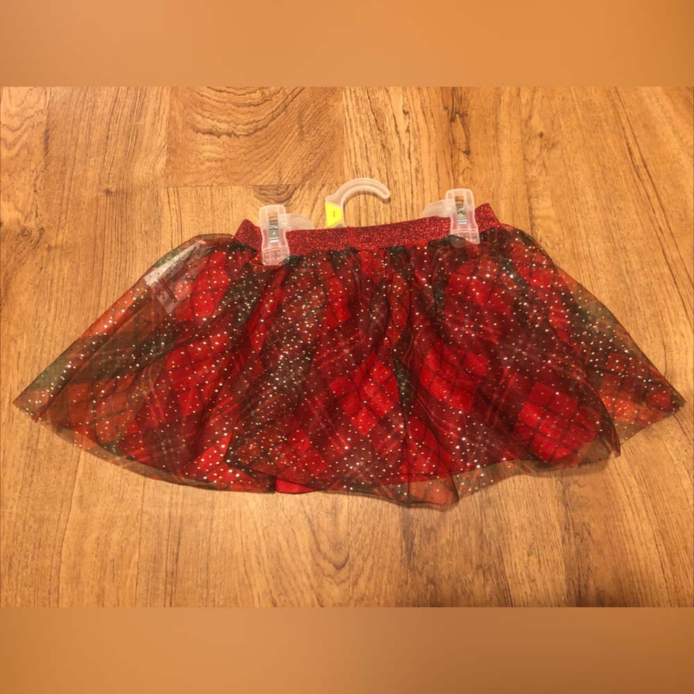 Holiday Baby Toddler Christmas Tutu Skirt Sparkle Red Green Tartan Size 3T